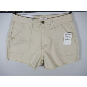 NEW BP Nordstrom High Rise Cut-off Shorts Women 28 Ivory Raw Hem 3.5" Inseam